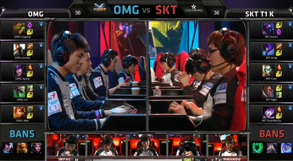 图标 Galio 率先发起进攻，张无忌输出无压力，图标队 1-0 Puff 队